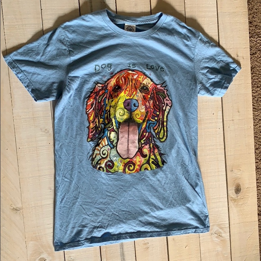 Dog lover shirt, light blue